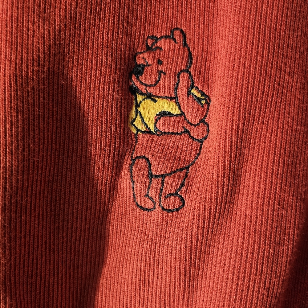 Vintage‎ Disney Store Women's Winnie The Pooh Sweater Long Sleeve V Neck XL Pink